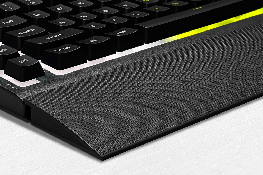 K55 RGB PRO - Dynamic RGB Backlighting - Six Macro Keys with Elgato Stream Deck Software Integration - IP42 Dust and Spill Resistant - Detachable Palm Rest - Dedicated Media and Volume Keys