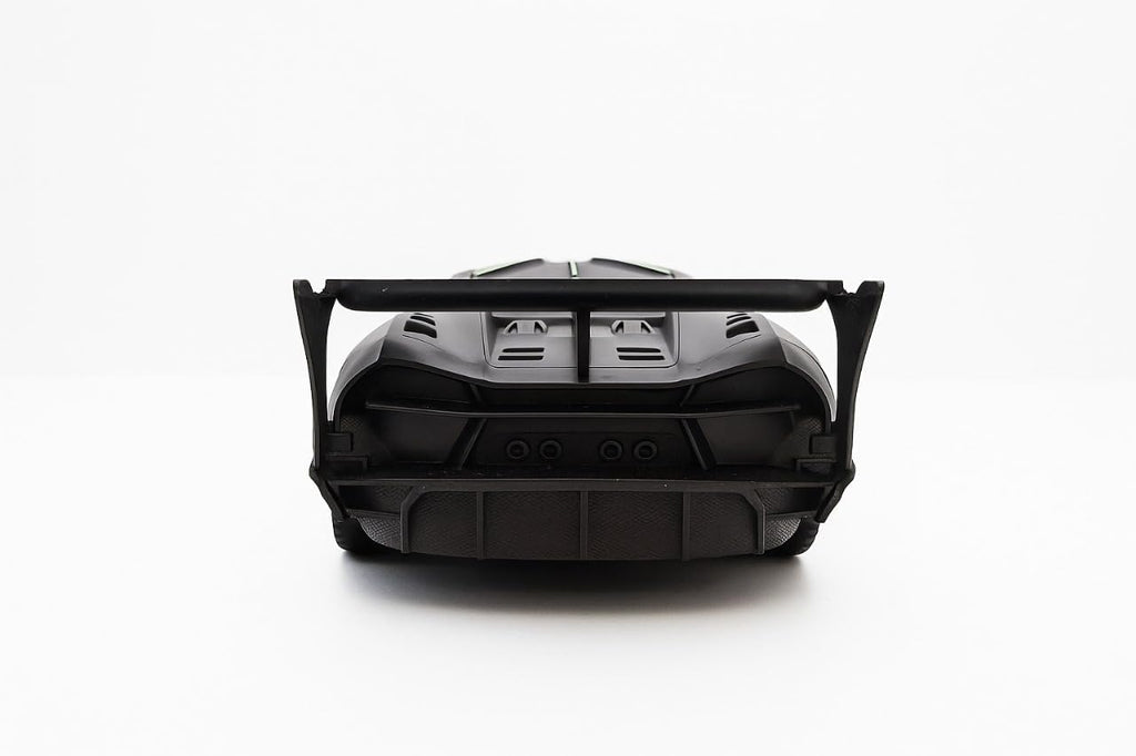 Remote Control Sports Car, 1:24 Scale Racing Model, Black with Green Accents
