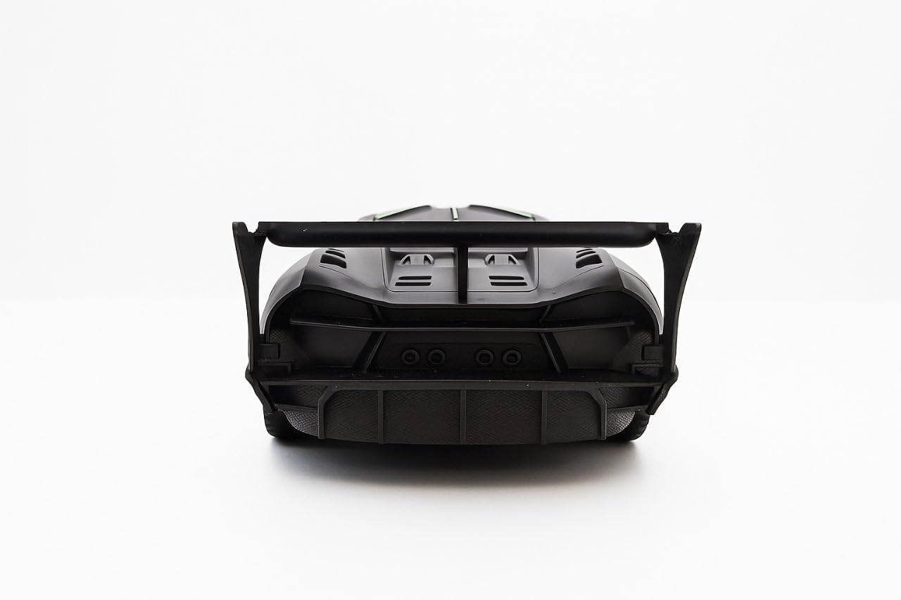 Remote Control Sports Car, 1:24 Scale Racing Model, Black with Green Accents
