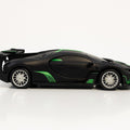 Remote Control Sports Car, 1:24 Scale Racing Model, Black with Green Accents