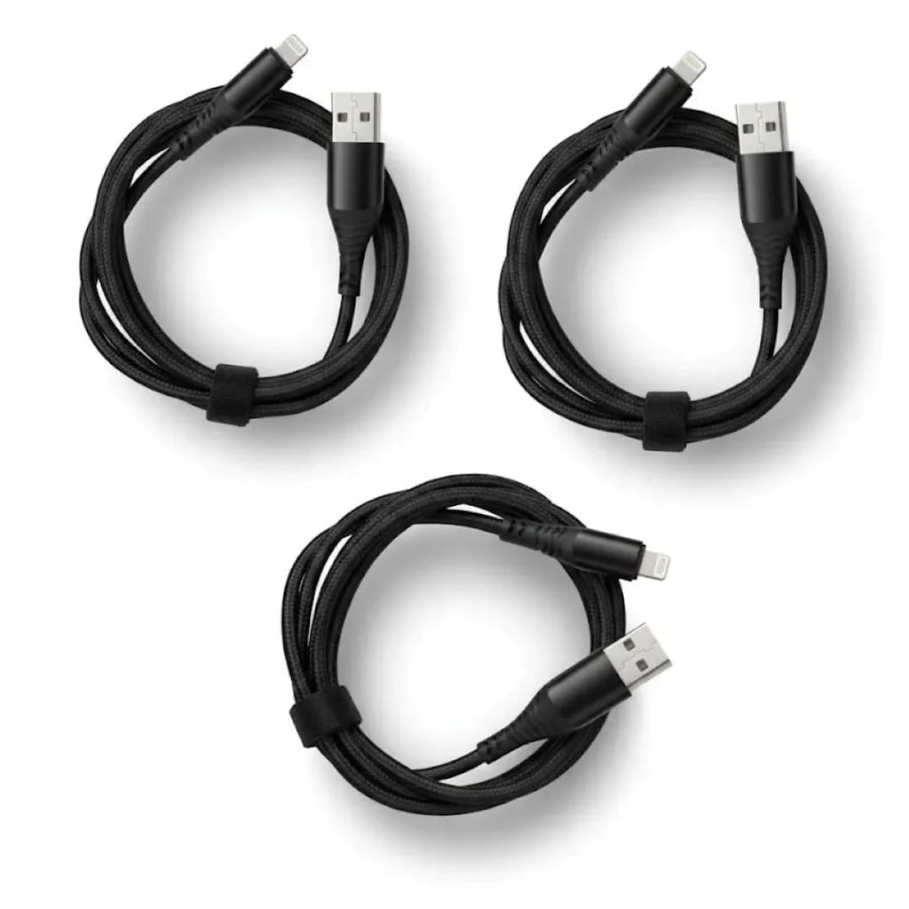 Fast Charging Lightning Cable 3-Pack || 1m/3ft || USB-A to Lightning Charging Cord for iPhone 14/13/12, iPad Pro/Air, iOS Devices, Data Sync
