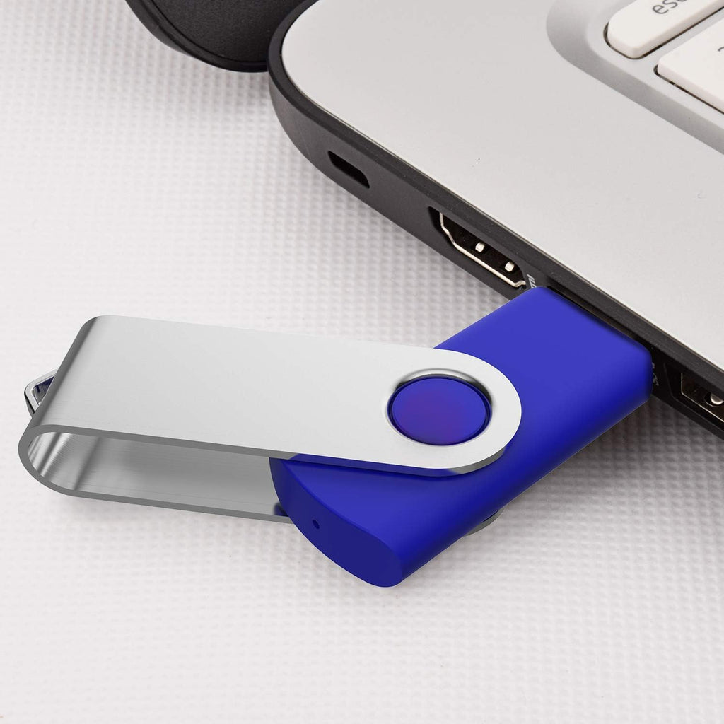 10 Pack 64GB USB 2.0 Flash Drive Thumb Drive, Blue